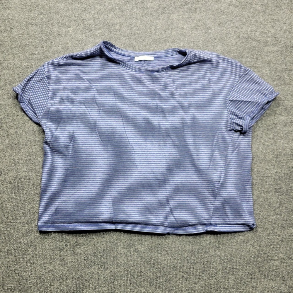 Zara Trafaluc Striped‎ T Shirt Womens S Blue White Short Sleeve Crew Neck Casual